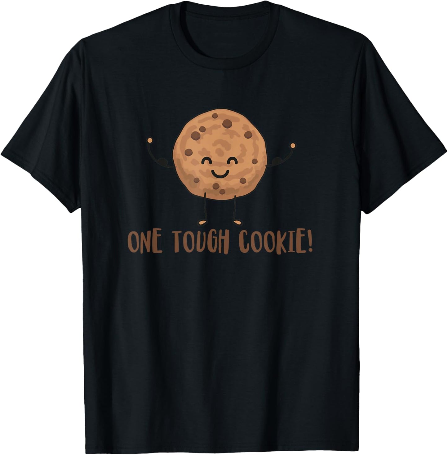 One Tough Cookie - Cute Chocolate Chip Cookie with Muscles T-Shirt - T-Shirt | Black