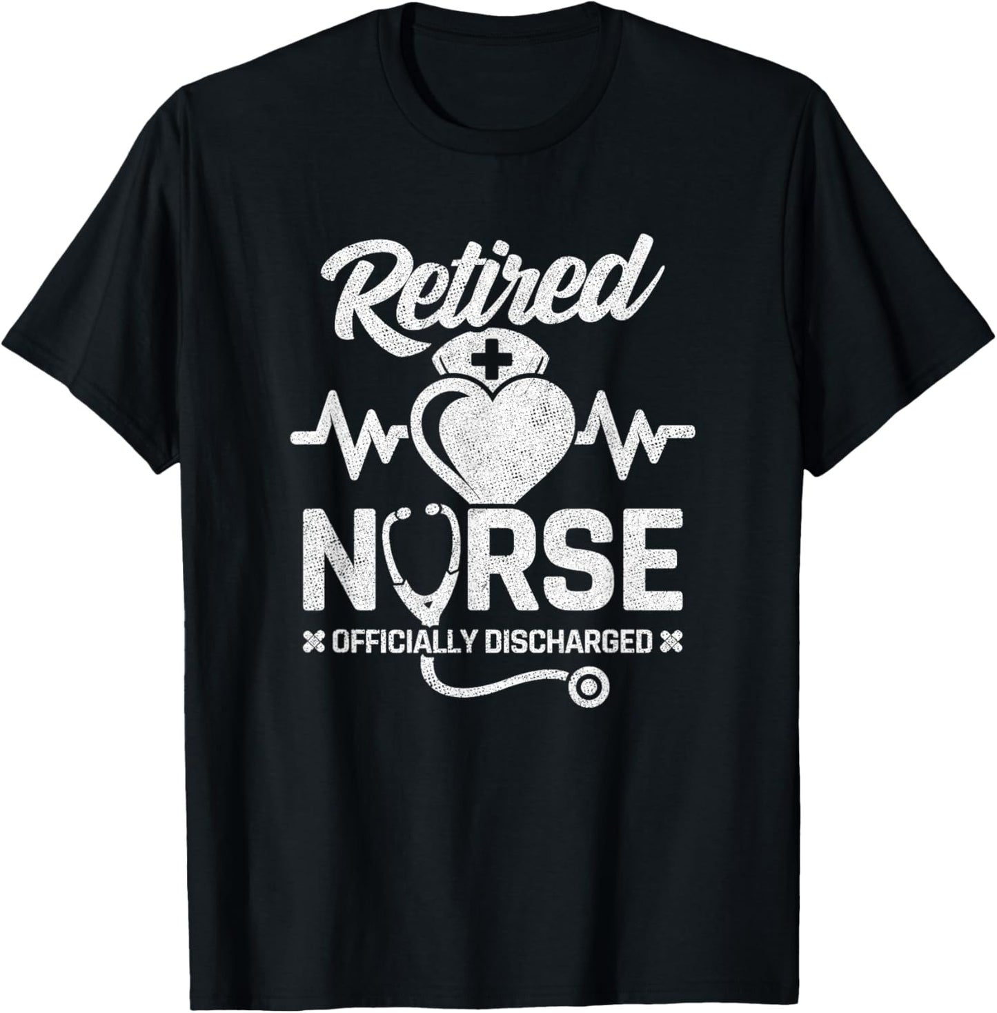 Nurse Retirement - Officially Discharged - Retired Nurse T-Shirt - T-Shirt | Black