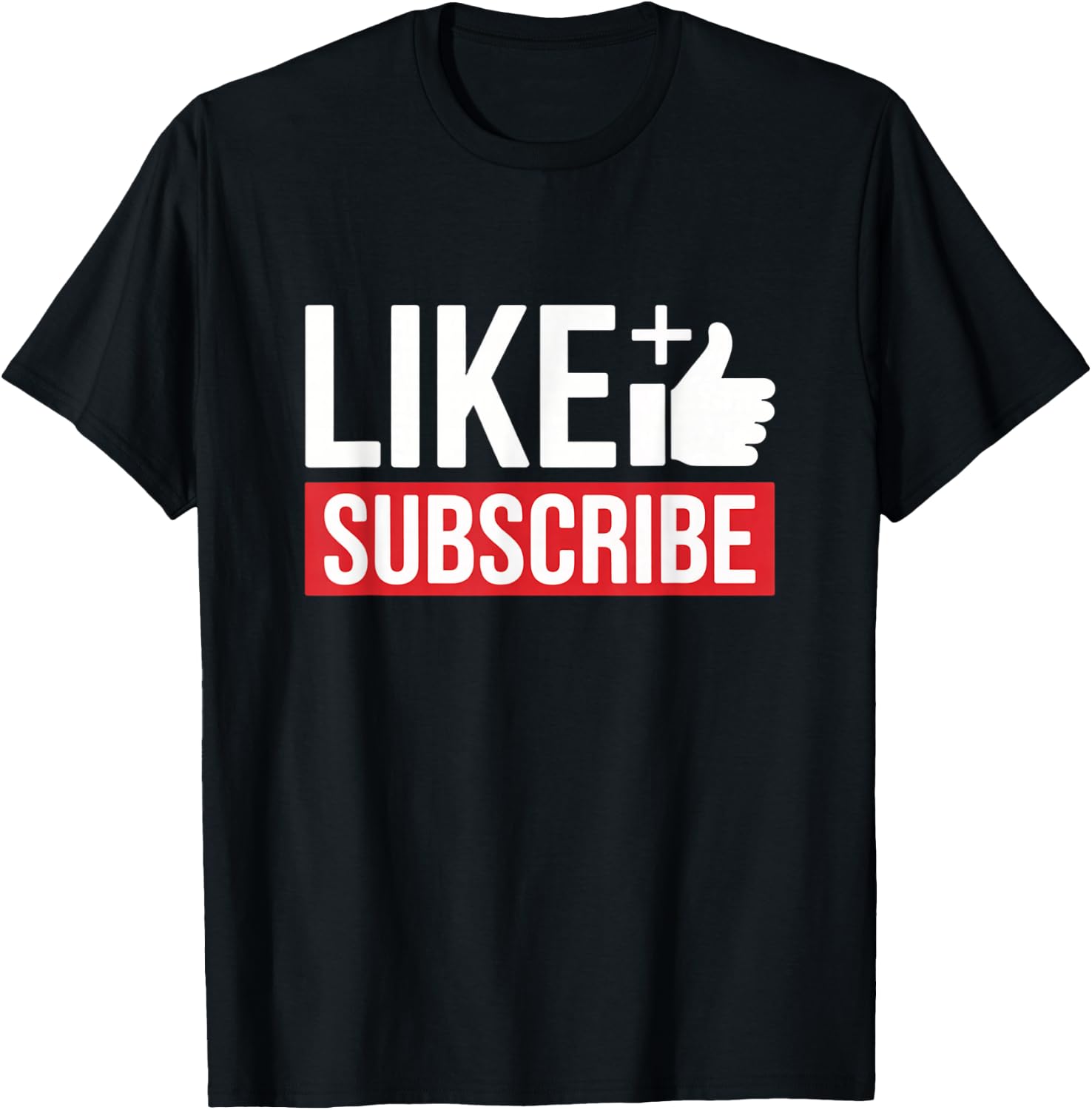 Like and Subscribe Thumb Icon Creator Design T-Shirt - T-Shirt | Black