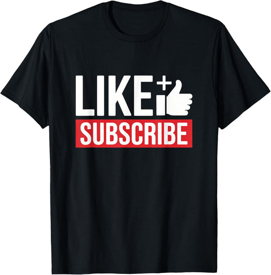Like and Subscribe Thumb Icon Creator Design T-Shirt - T-Shirt | Black