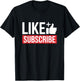 Like and Subscribe Thumb Icon Creator Design T-Shirt - T-Shirt | Black