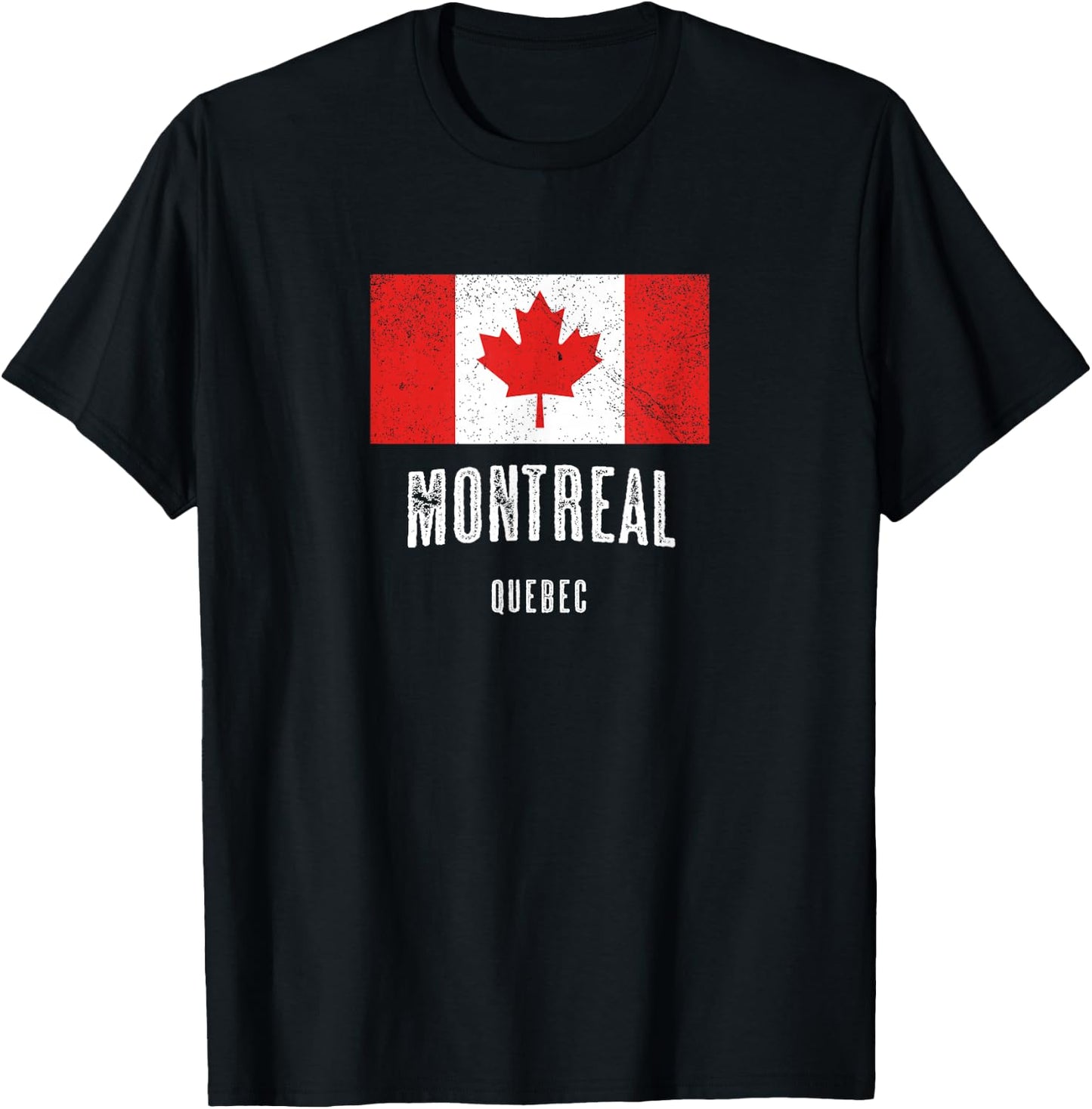 City of Montreal - Canada | Canadian Flag Souvenir T-Shirt - T-Shirt | Black