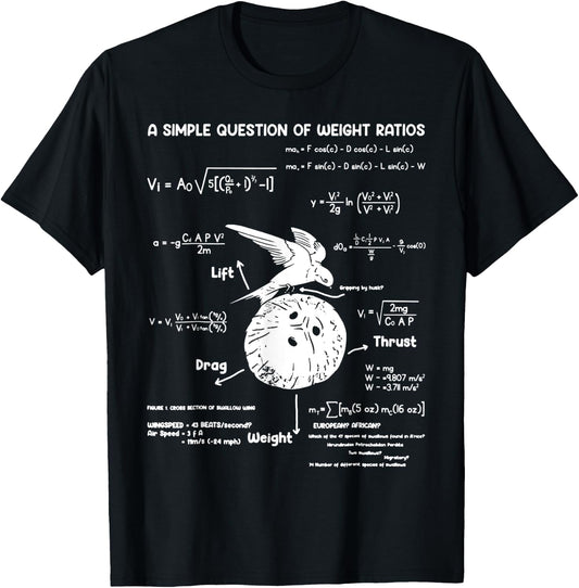 A Simple Question Of Weight Ratios Funny Math Teacher T-Shirt - T-Shirt | Black