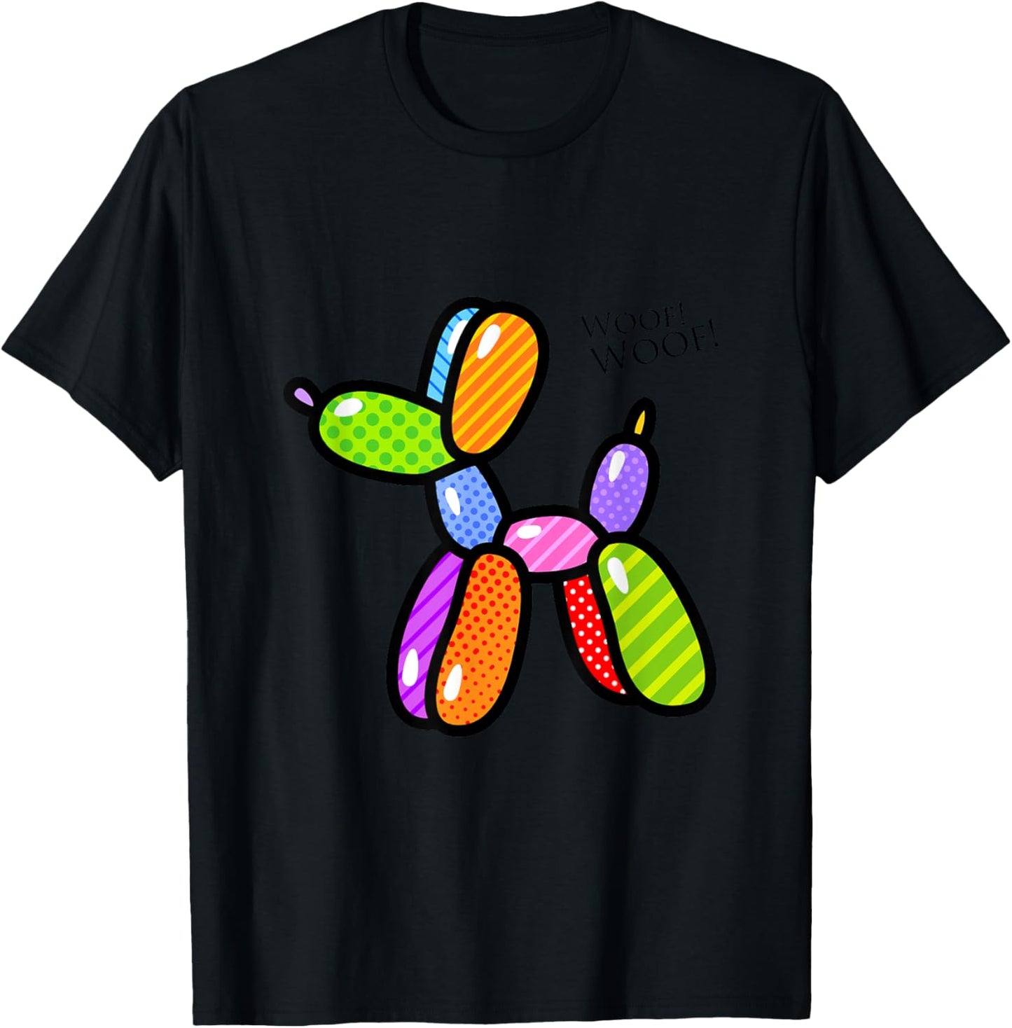 Poodle Dog Balloon Animal Illustration Graphic Designs T-Shirt - T-Shirt | Black