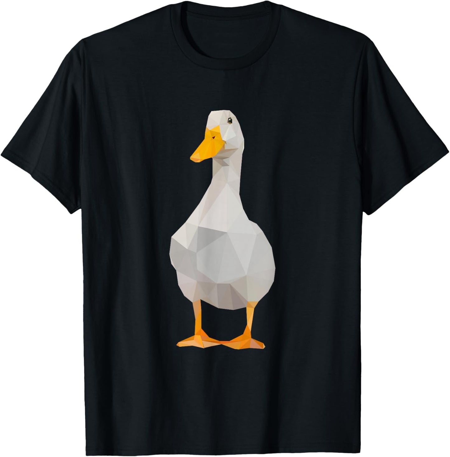 Cute Polygonal Duck Lover Farm Duck T-Shirt - T-Shirt | Black