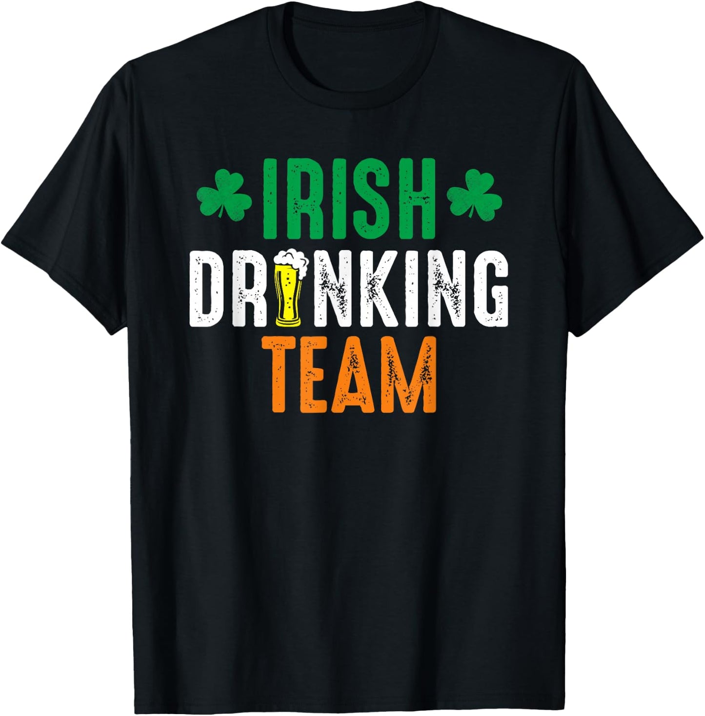 St Patrick's Irish Beer Drinking Team Ireland Flag Clover T-Shirt - T-Shirt | Black