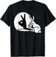 Vintage Funny Rabbit Hand Shadow Puppets Bunny Pop Art T-Shirt - T-Shirt | Black