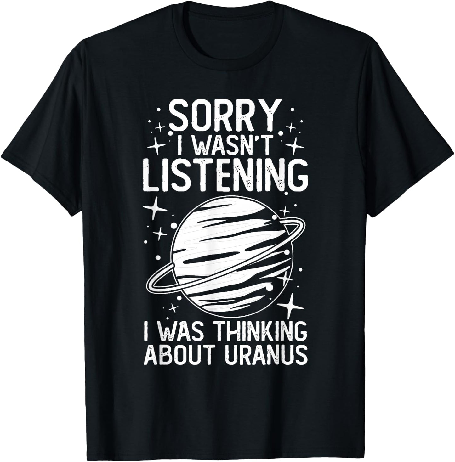 Uranus Planet Ring Solar System Gas Atmosphere Space T-Shirt - T-Shirt | Black
