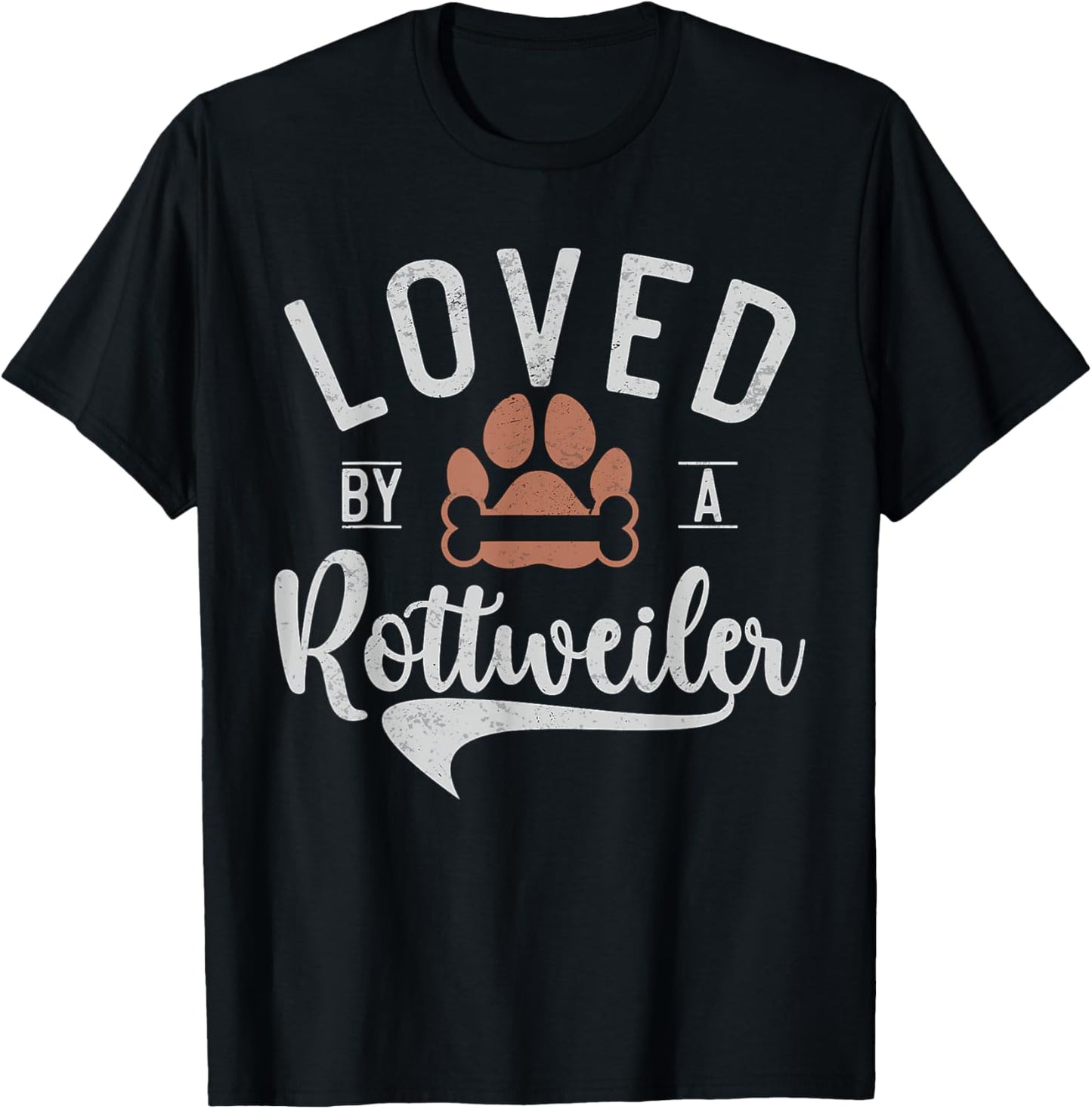 Loved by a Rottweiler T-Shirt - T-Shirt | Black
