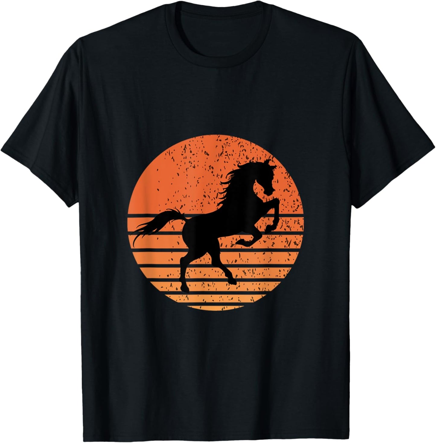 Horse Shadow: Vintage Sunset T-Shirt - T-Shirt | Black