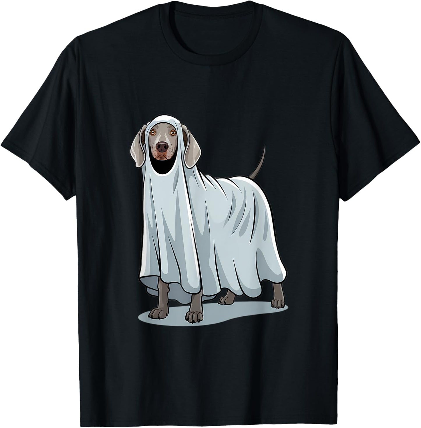 Weimaraner Dog Halloween Ghost Costume Design Men Women Kids T-Shirt - T-Shirt | Black