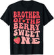 Brother Of The Berry Sweet One 1st Birthday Strawberry T-Shirt - T-Shirt | Black