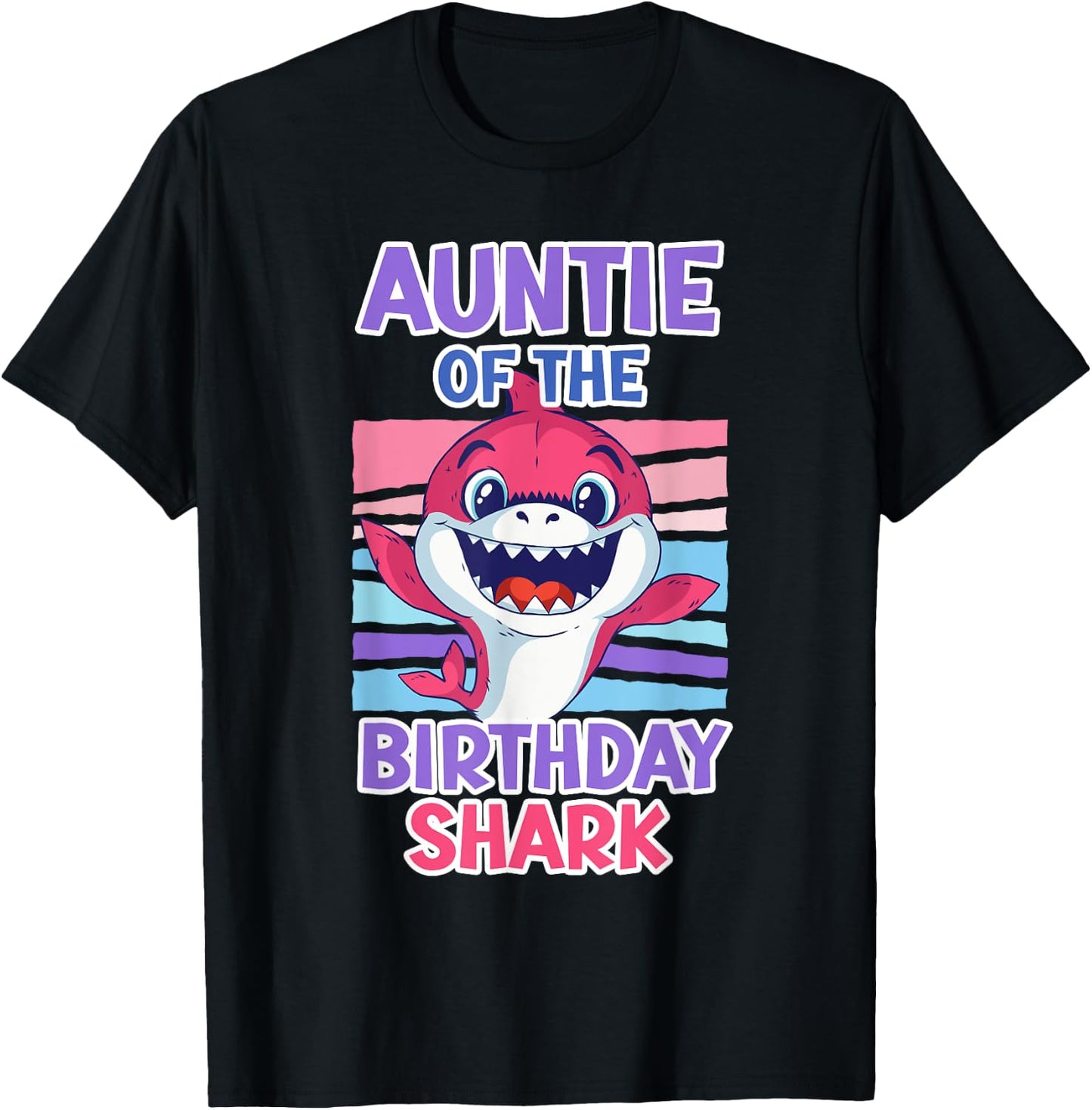 The aunt of the birthday boy shark aunt T-Shirt - T-Shirt | Black