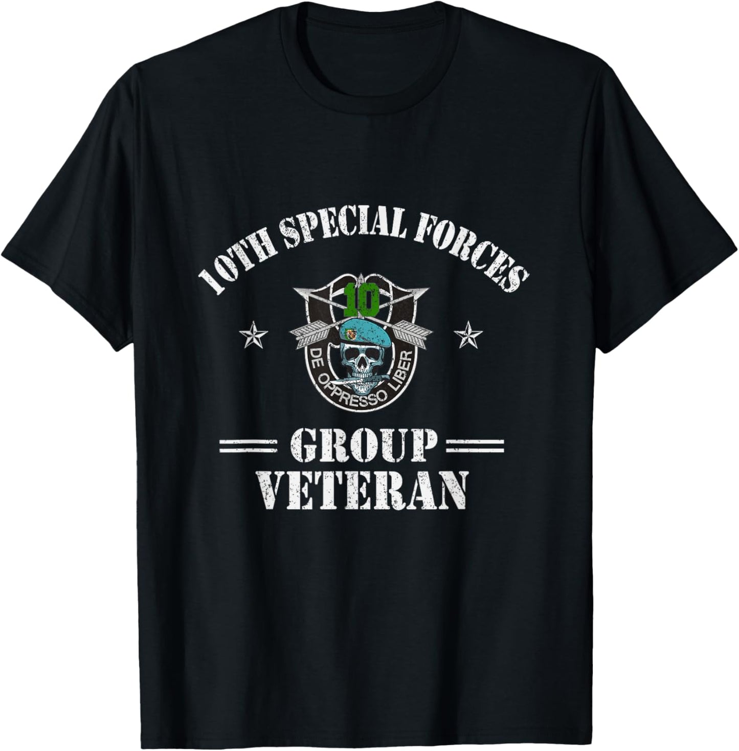 10th Special Forces Group Veteran 10th SFG Patriotic T-Shirt - T-Shirt | Black