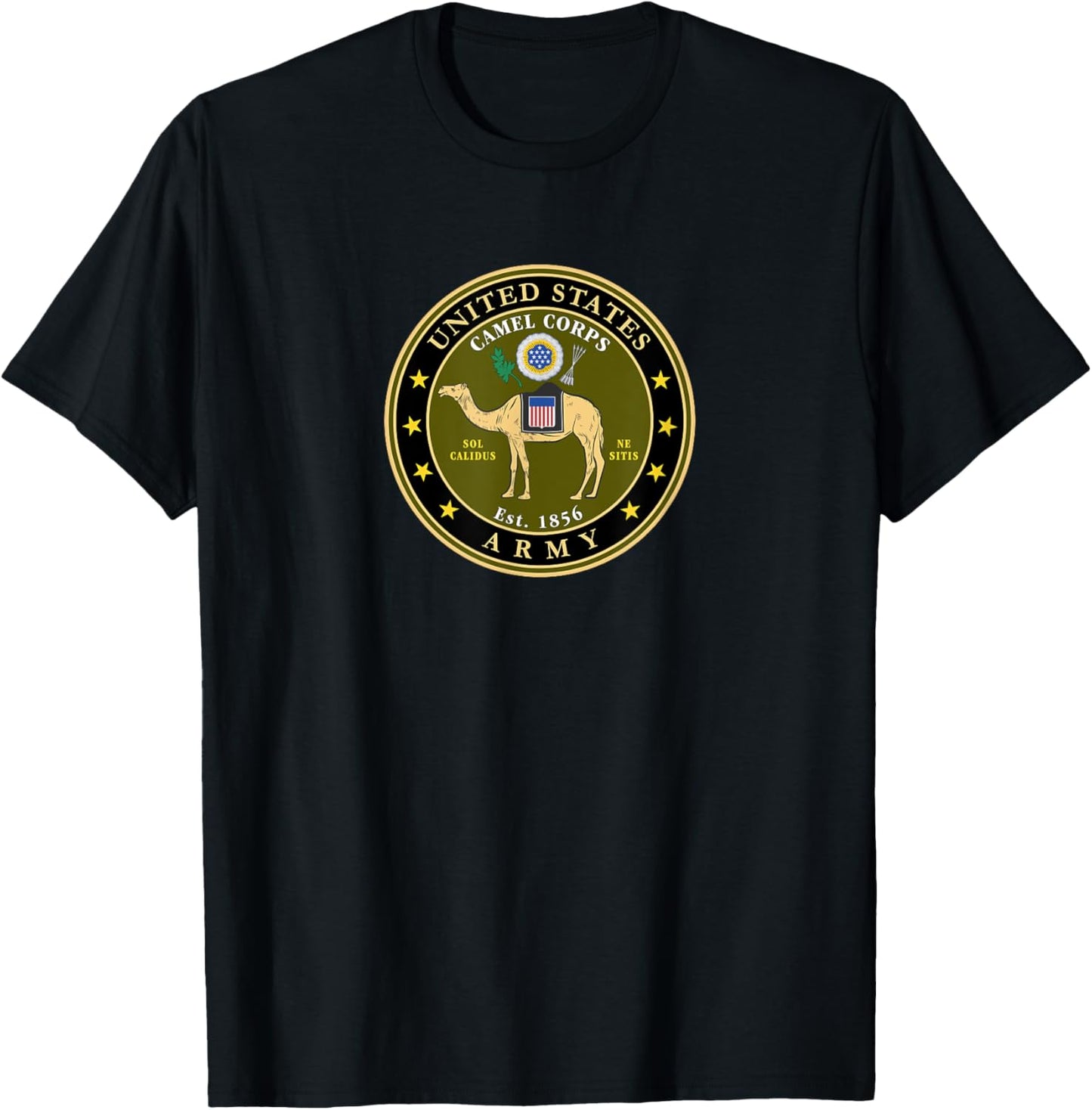 United States Army Camel Corps Established 1856 Southwest US T-Shirt - T-Shirt | Black