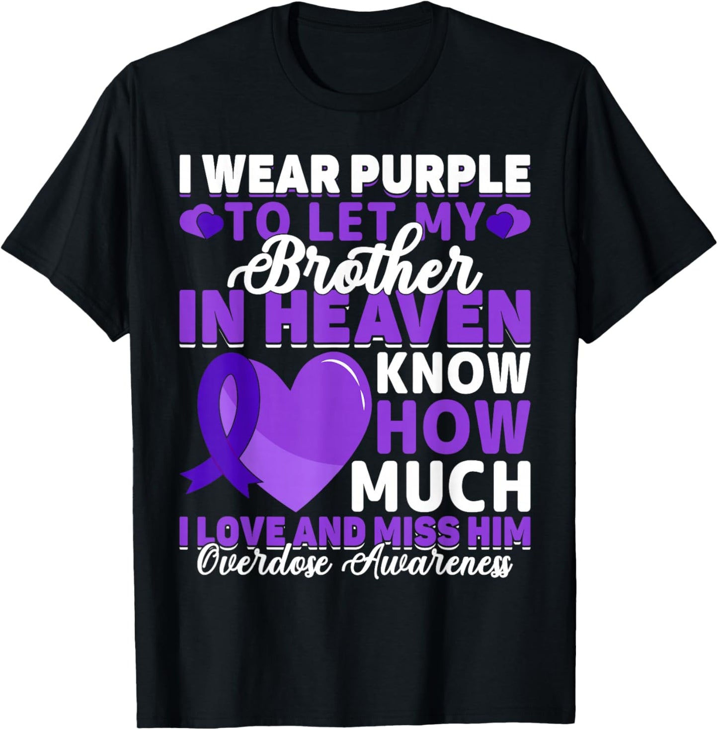 Addiction Awareness Drug Addiction Overdose Awareness Day T-Shirt - T-Shirt | Black
