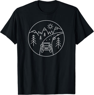 Mountain Offroading Outdoors Men Women Vehicle Car Off-Road T-Shirt - T-Shirt | Black
