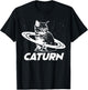 Caturn Saturn Space Cat T-Shirt - T-Shirt | Black
