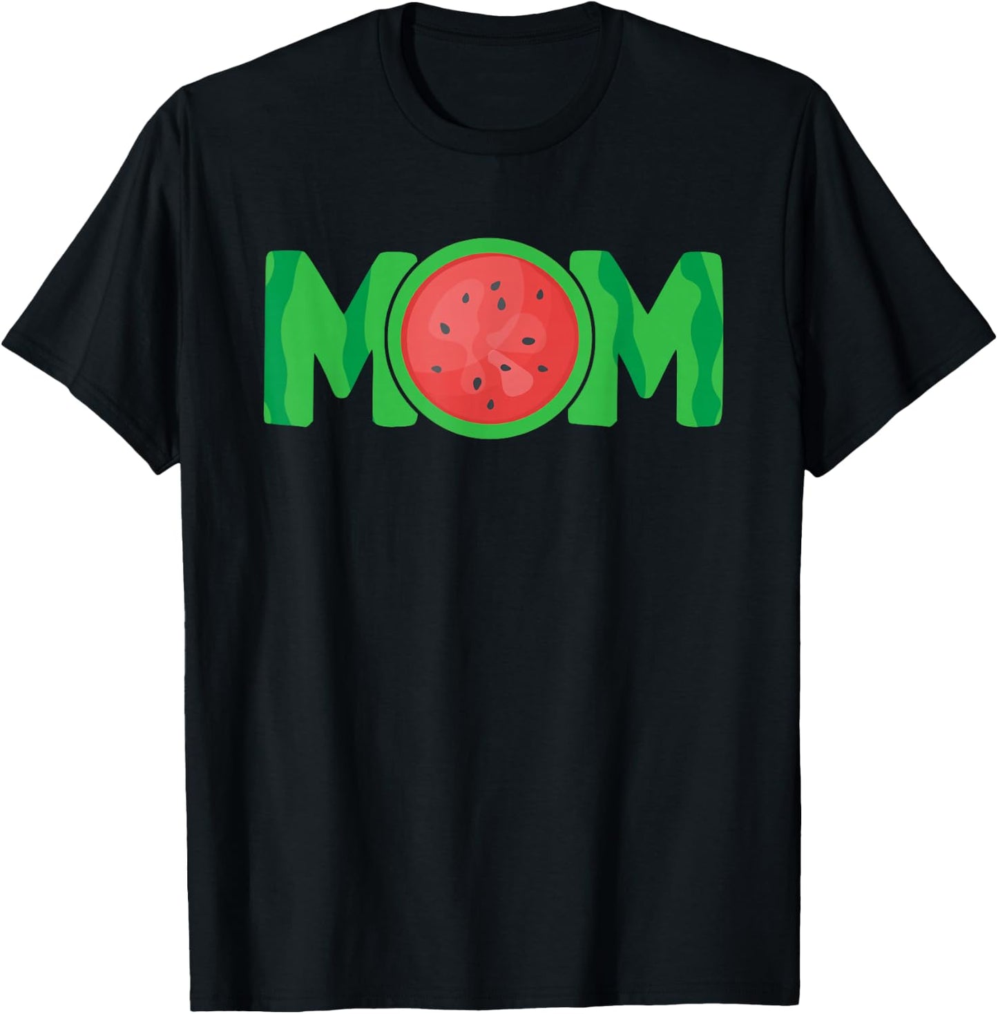 Mom Watermelon Tropical Summer Fruit Mother T-Shirt - T-Shirt | Black