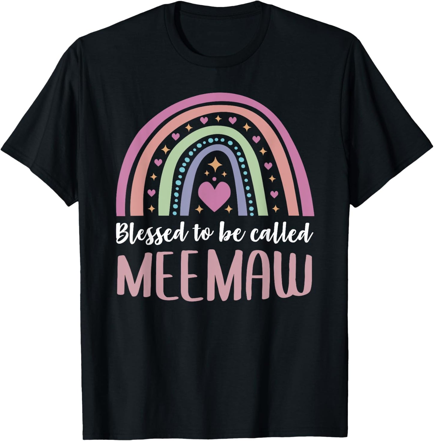MeeMaw Shirt Grandma Women Mothers Day Blessed MeeMaw T-Shirt - T-Shirt | Black