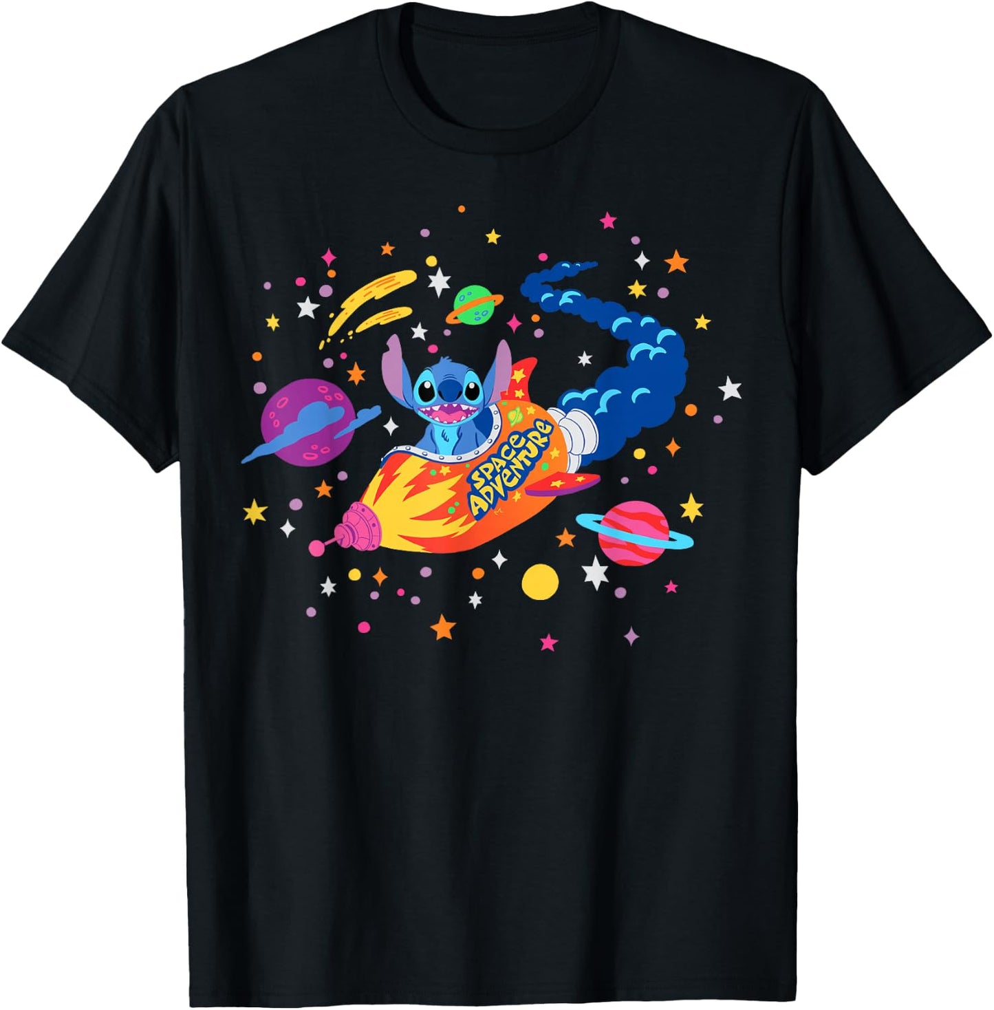 Disney Lilo & Stitch Space Adventure Rocket Stitch T-Shirt - T-Shirt | Black