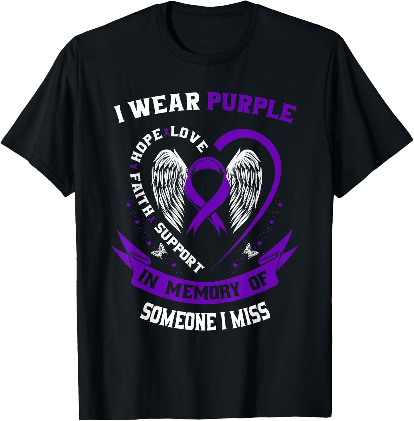 Pancreatic Cancer Awareness Shirt Someone I Miss Memorial T-Shirt - T-Shirt | Black