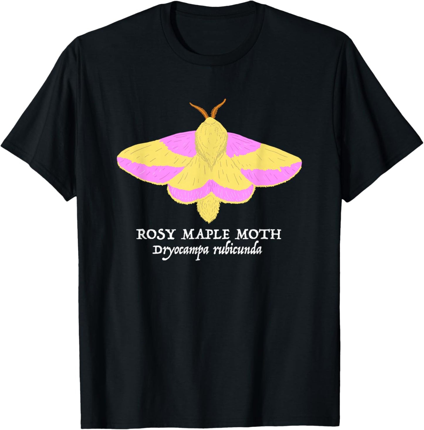 Rosy Maple Moth Dryocampa rubicunda Nature Wildlife T-Shirt - T-Shirt | Black
