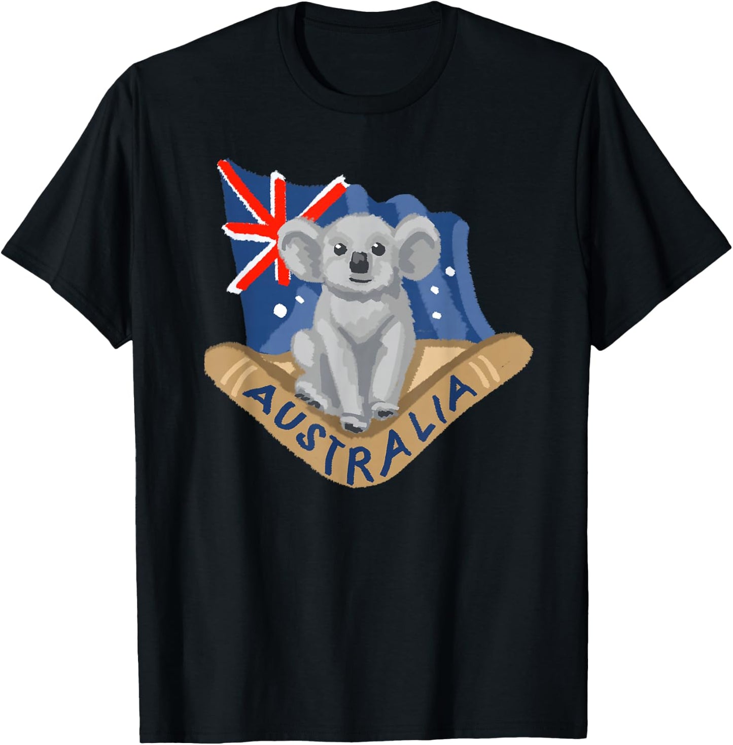 Australia Koala Boomerang Flag T-Shirt - T-Shirt | Black