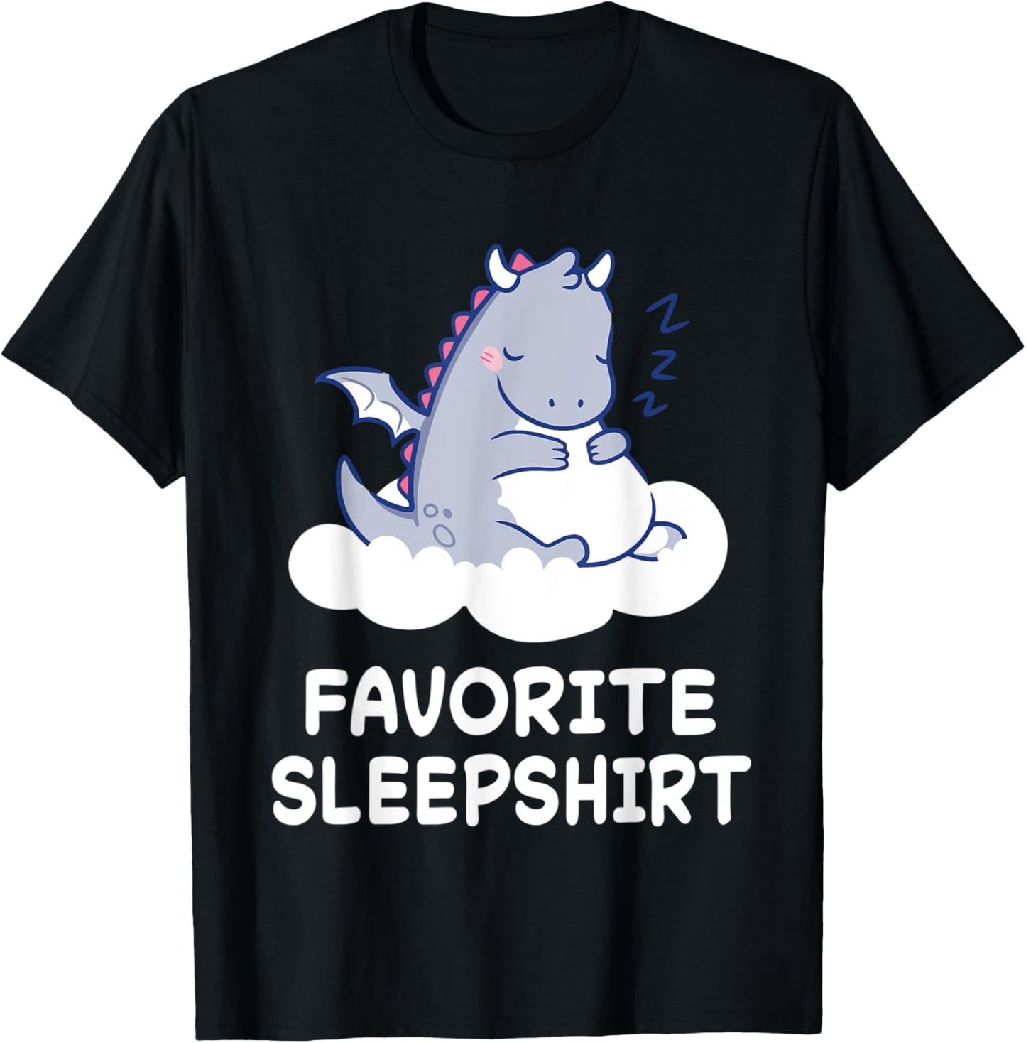 Dragon Dragons Nap Sleeping Sleep Pajama Pajamas Nightgown T-Shirt - T-Shirt | Black