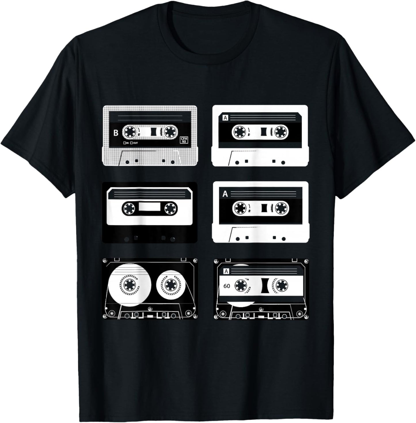 Cassette Tapes Audio Mixtapes 1980s Music Radio DJ T-Shirt - T-Shirt | Black