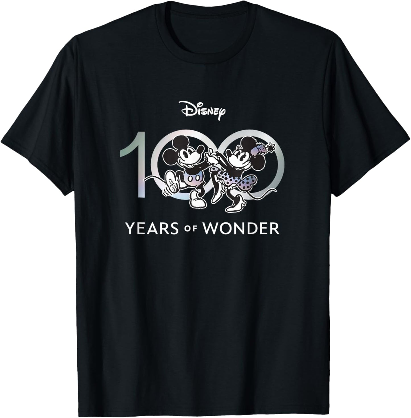Disney 100 Years of Wonder Mickey & Minnie Dancing Retro T-Shirt - T-Shirt | Black