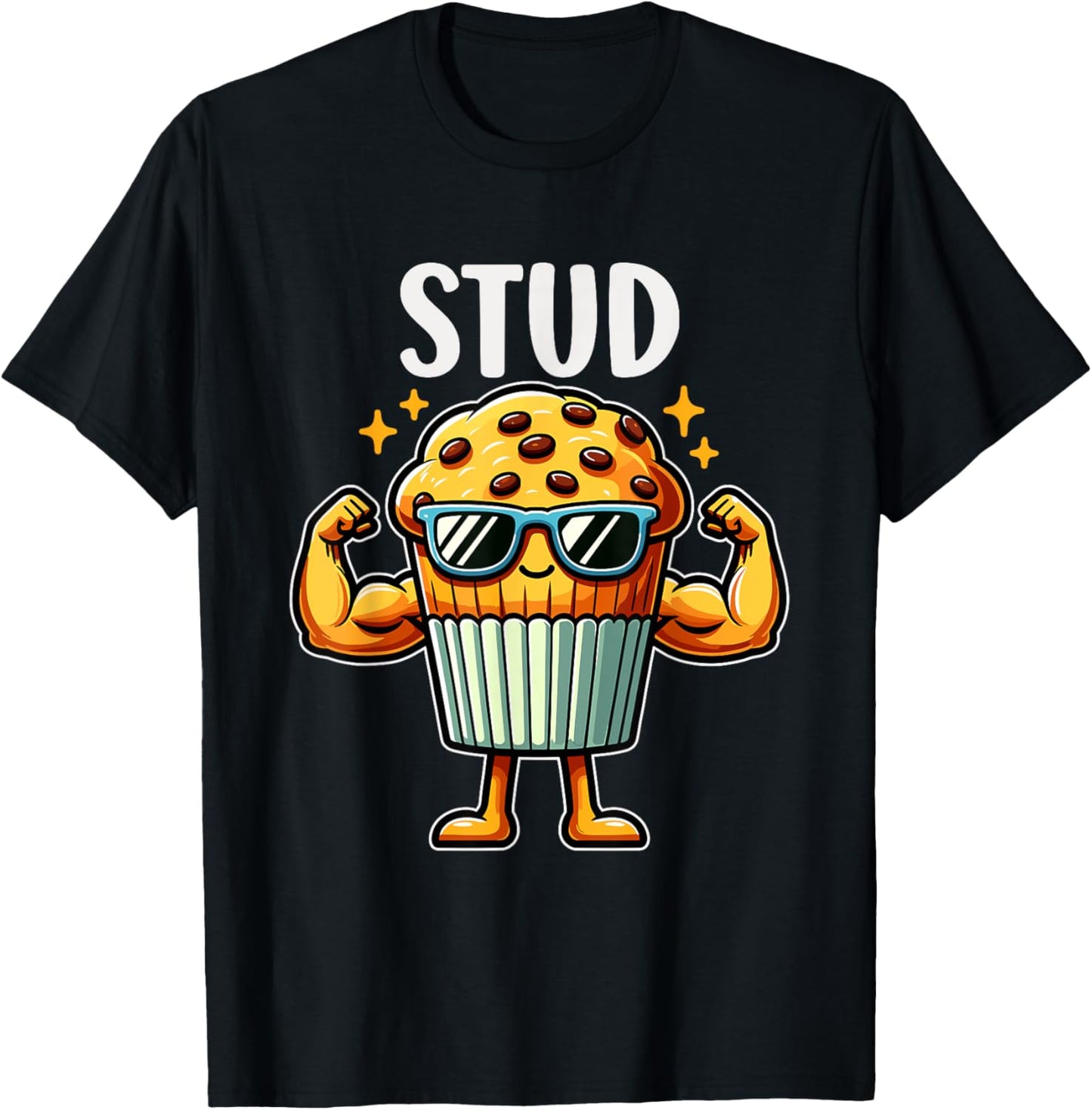 Stud Muffin Funny Muffin Lover Dad Boyfriend Men Boys T-Shirt - T-Shirt | Black