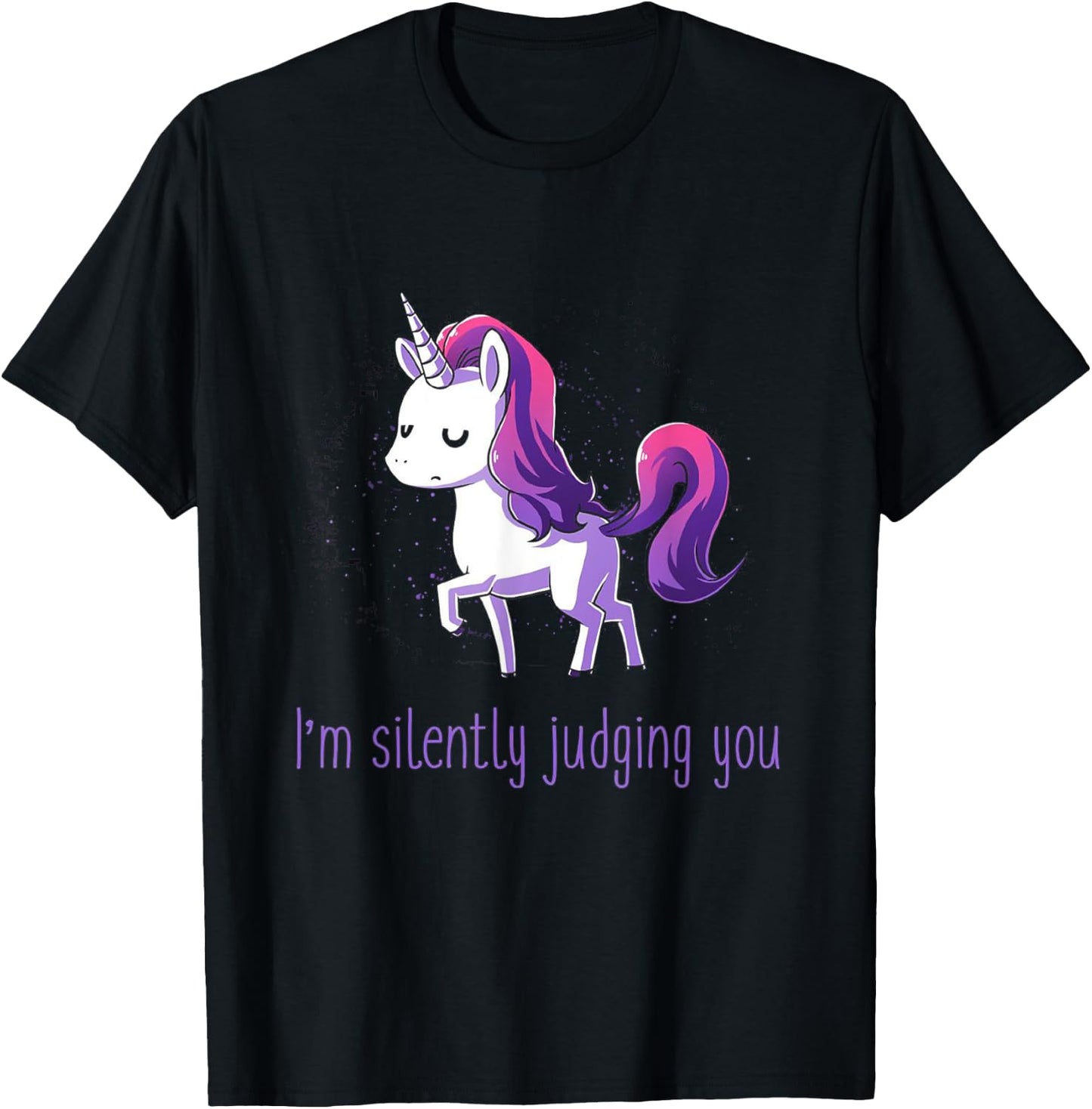 Silently Judging You Unicorn T-Shirt - T-Shirt | Black