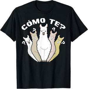 Funny Spanish gift, Como Te Llama, Llama design T-Shirt - T-Shirt | Black