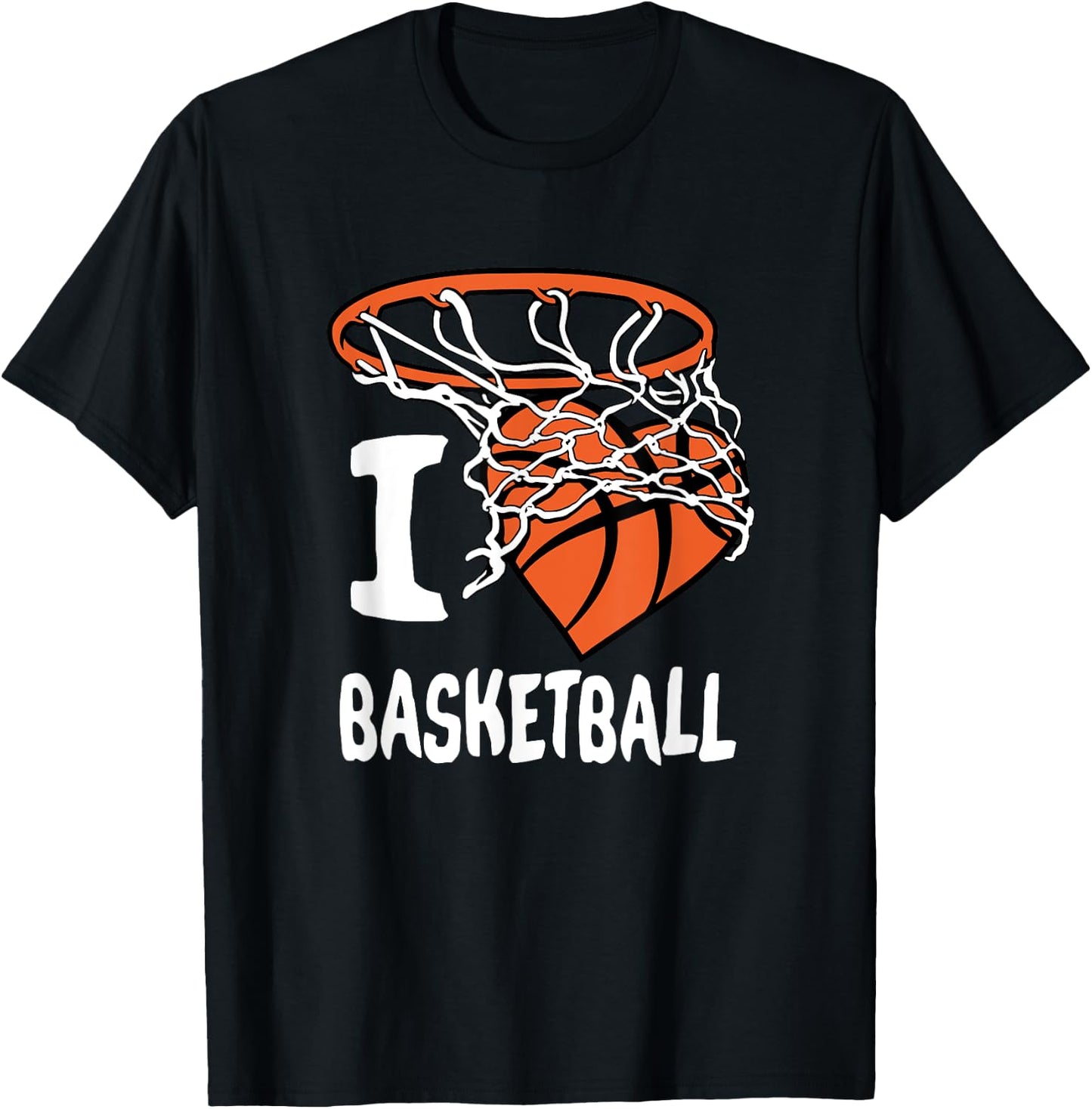 I Love Basketball Girl & Boys Youth Basketball Hoop T-Shirt - T-Shirt | Black