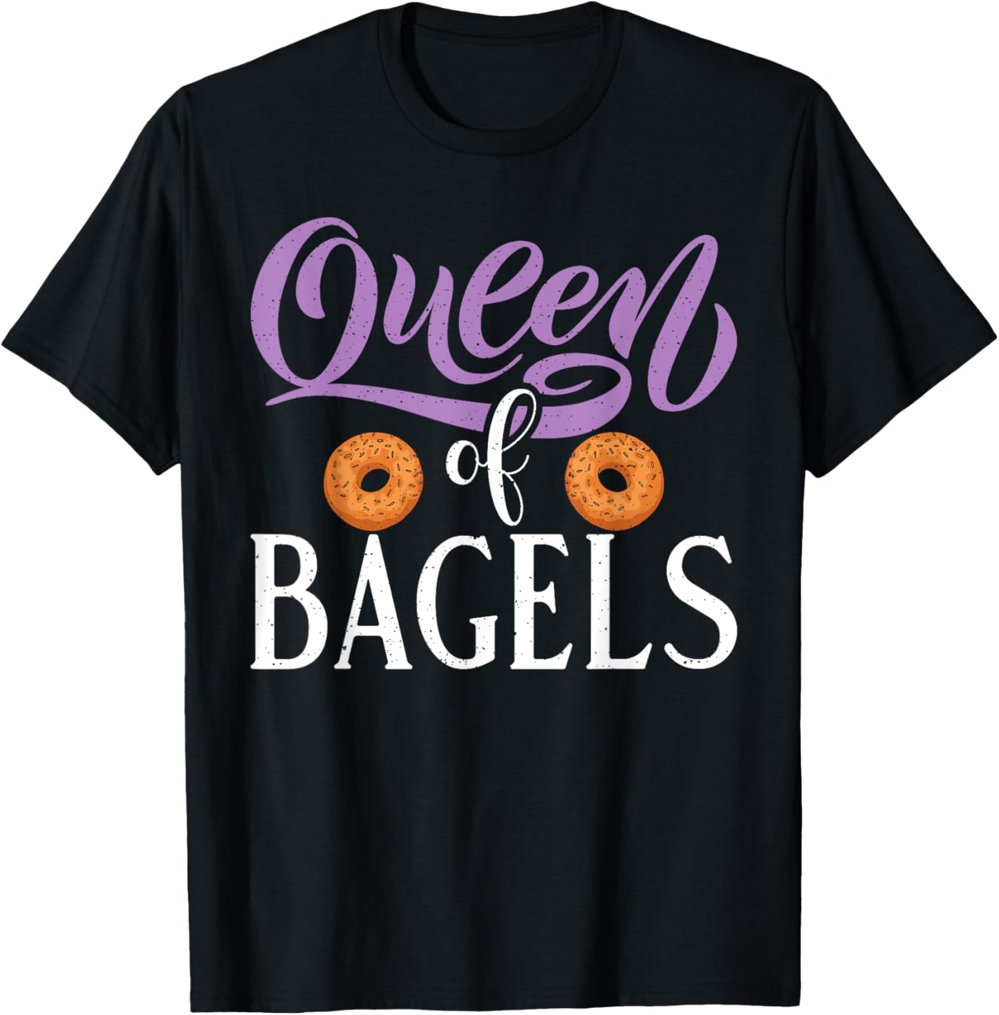 Queen of Bagels funny Bagel T-Shirt - T-Shirt | Black