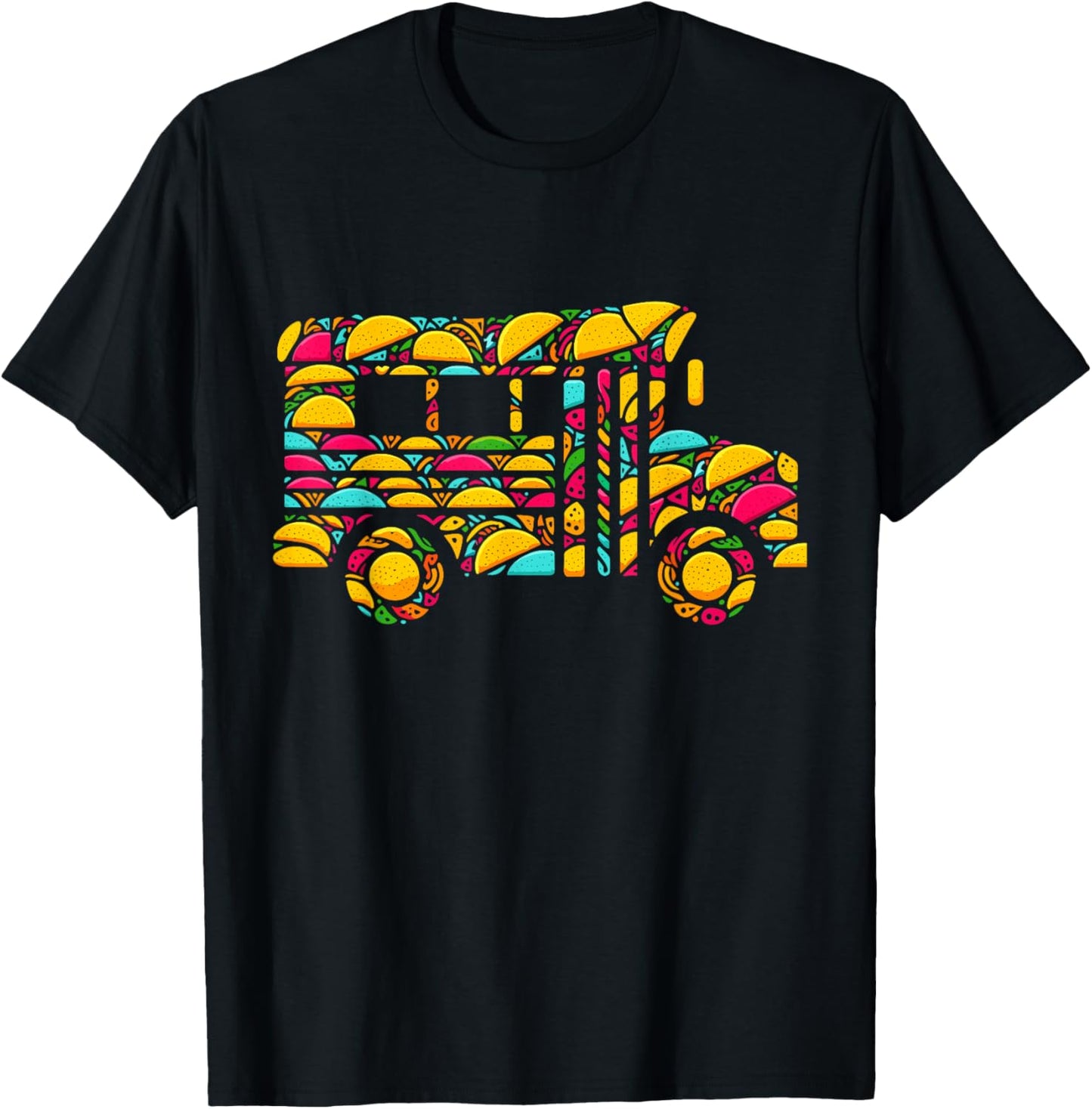 School Bus Tacos Kids Mexican Cinco De Mayo Taco T-Shirt - T-Shirt | Black