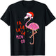 FA La La Mingo Flamingo Christmas Tropical Xmas Tree Lights T-Shirt - T-Shirt | Black