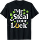 Mr Steal Your Luck Groovy Shamrock Boy Kids St Patrick's Day T-Shirt - T-Shirt | Black