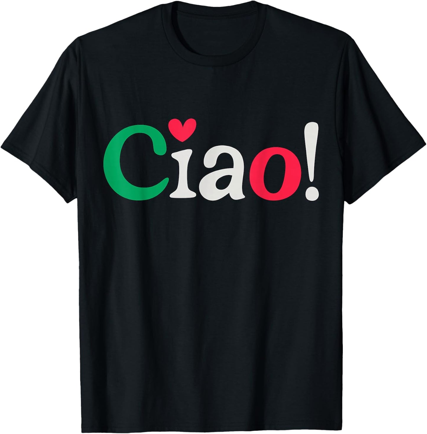 Ciao Italian Italy Flag T-Shirt - T-Shirt | Black