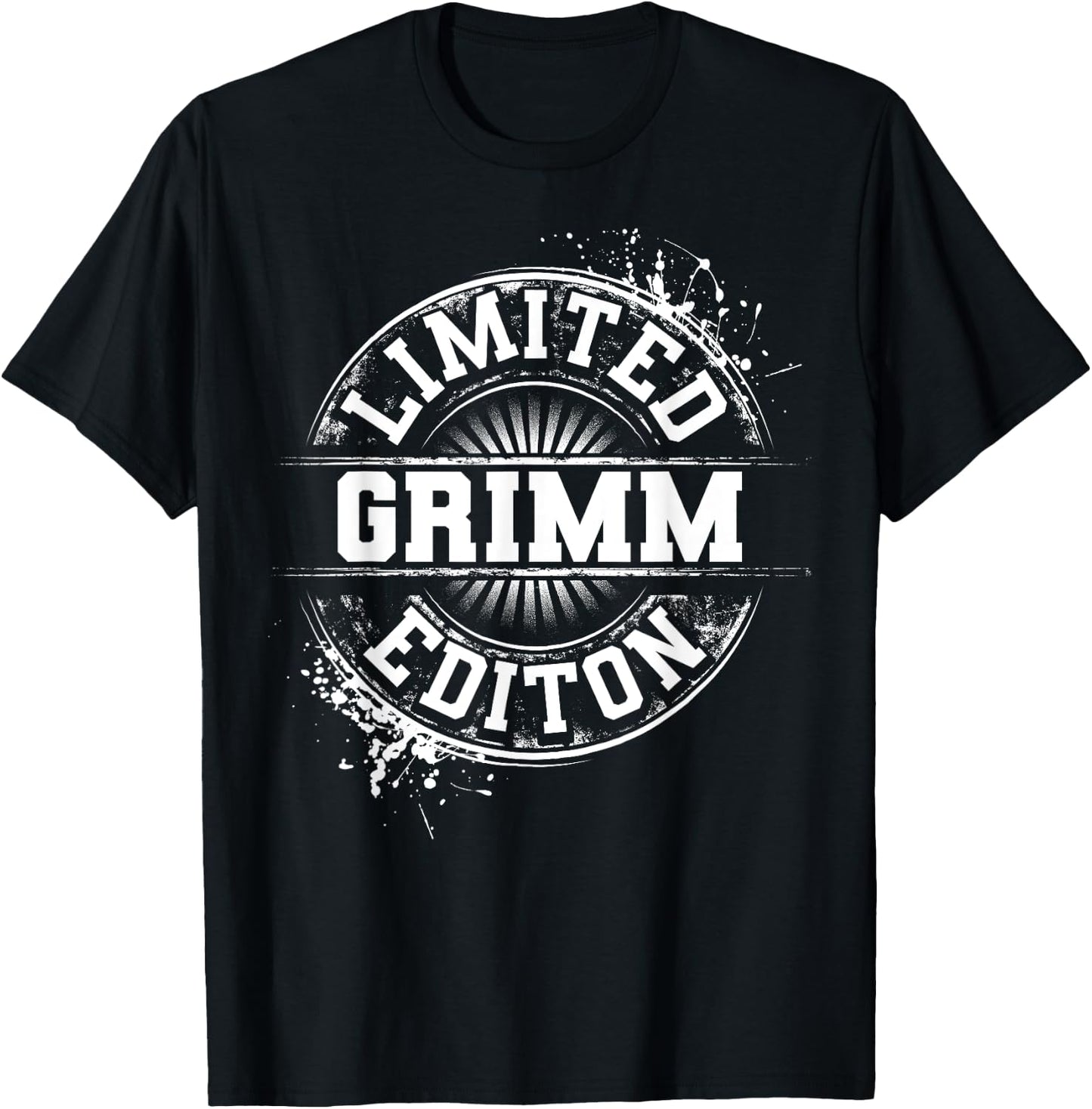 GRIMM Funny Surname Family Tree Birthday Reunion Gift T-Shirt - T-Shirt | Black