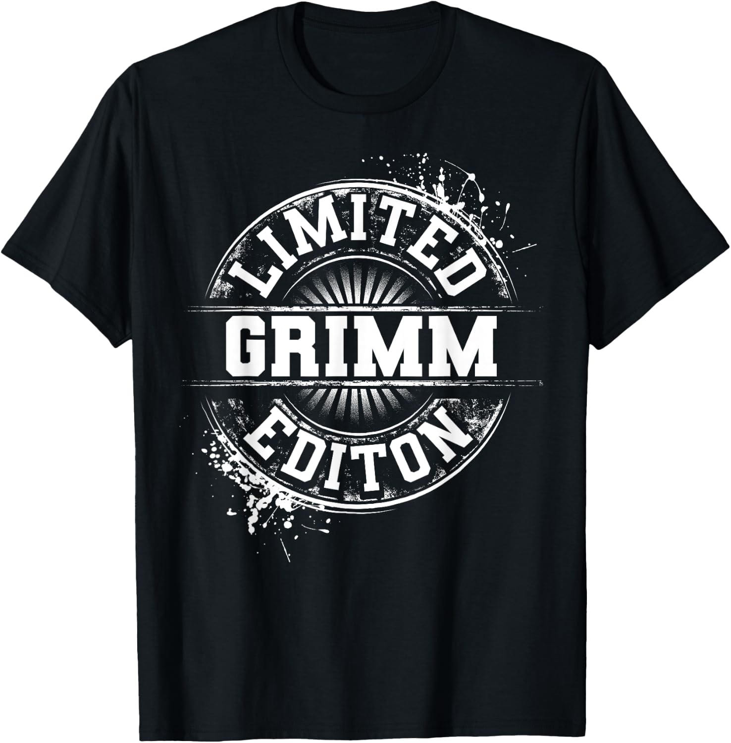GRIMM Funny Surname Family Tree Birthday Reunion Gift T-Shirt - T-Shirt | Black