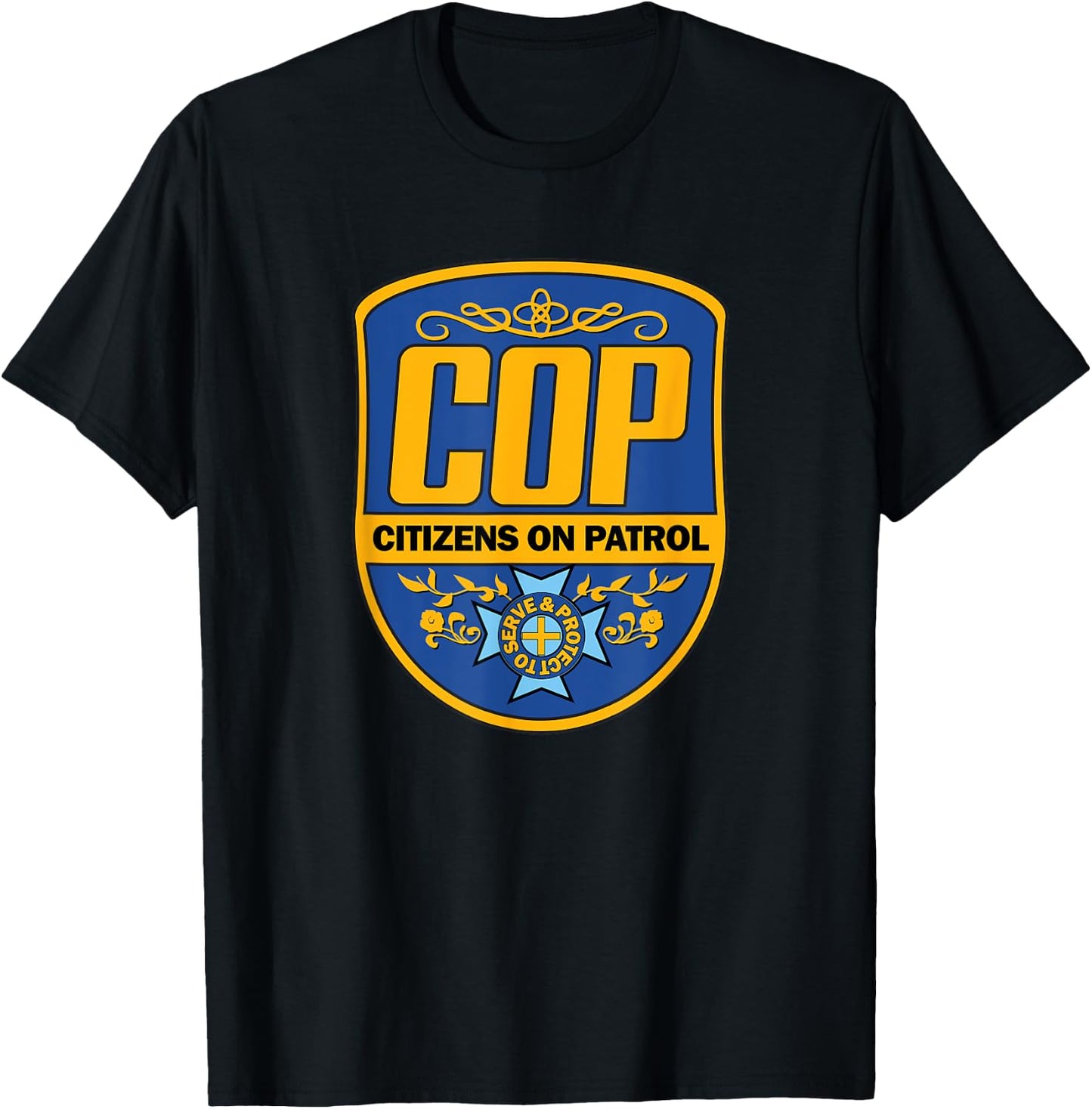 COP - Citizens On Patrol - classic logo police parody design T-Shirt - T-Shirt | Black