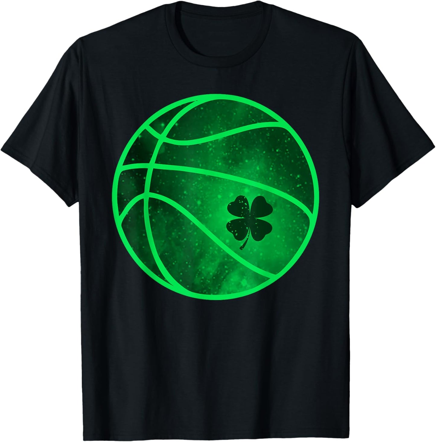 Basketball Lucky Shamrock Clover St. Patrick's Day Funny T-Shirt - T-Shirt | Black