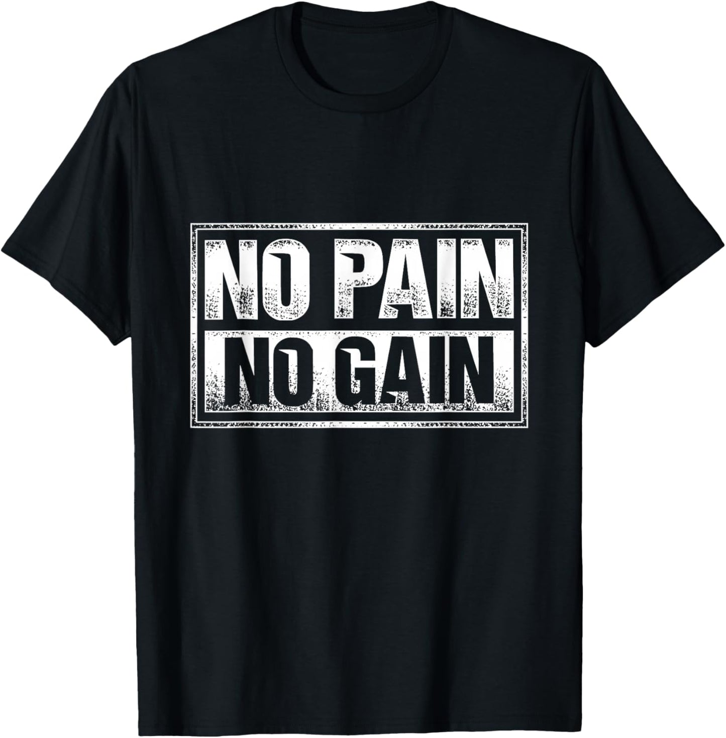 No Pain No Gain - Gym Workout & Fitness Training T-Shirt - T-Shirt | Black