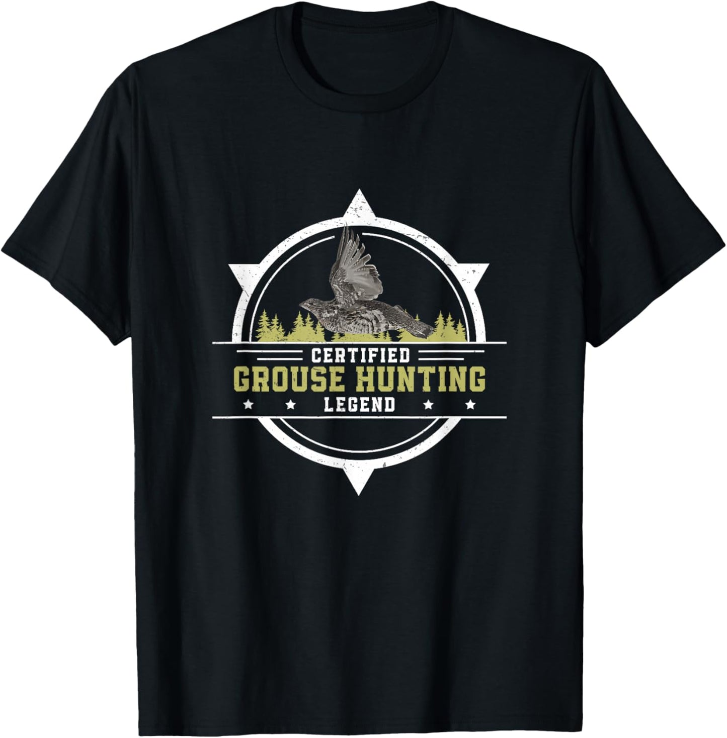 Funny Grouse Hunting Legend For A Ruffed Grouse Bird Hunter T-Shirt - T-Shirt | Black