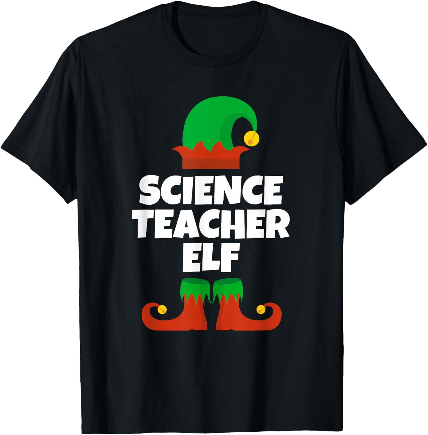 Christmas I'm The Science Teacher Elf Matching Xmas Pajama T-Shirt - T-Shirt | Black