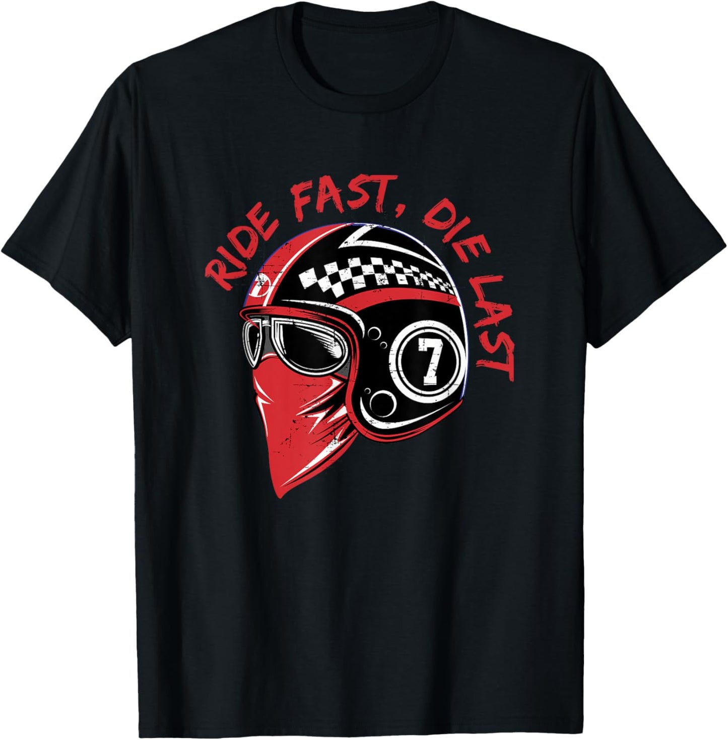Ride Fast Die Last Cafe Motorcycle Racing T-Shirt - T-Shirt | Black