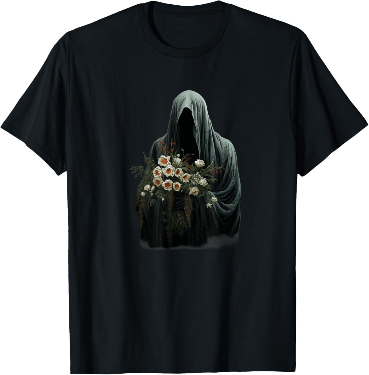 Halloween Costume Vintage Floral Ghost Pumpkin Funny Graphic T-Shirt - T-Shirt | Black