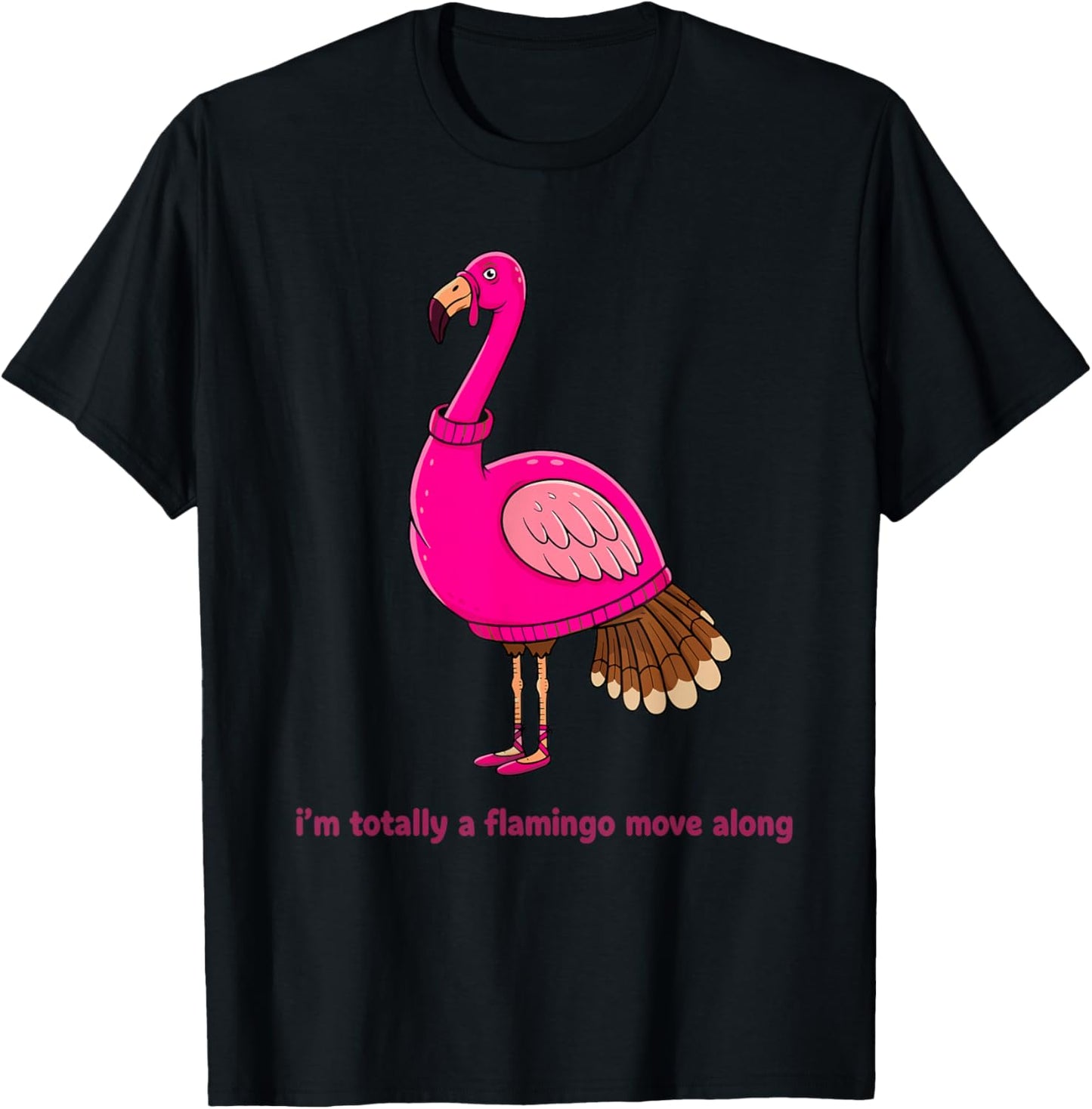 Funny Thanksgiving Turkey Disguised As Flamingo Humor T-Shirt - T-Shirt | Black